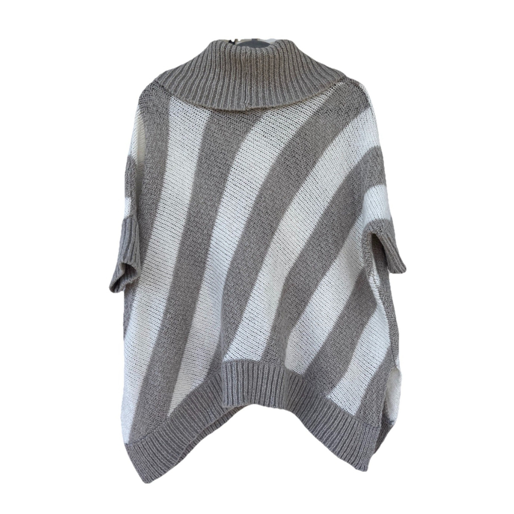 Old Navy Wool Blend Striped Cowl Neck Sweater Poncho size M/L | Cozy Knit - Picture 7 of 16